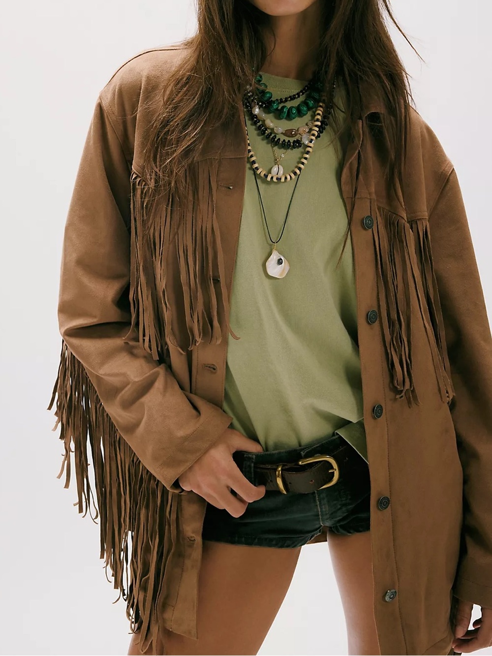Free People | NWT! We The Free Fringe Out Vegan Suede Jacket - Picture 2 of 6